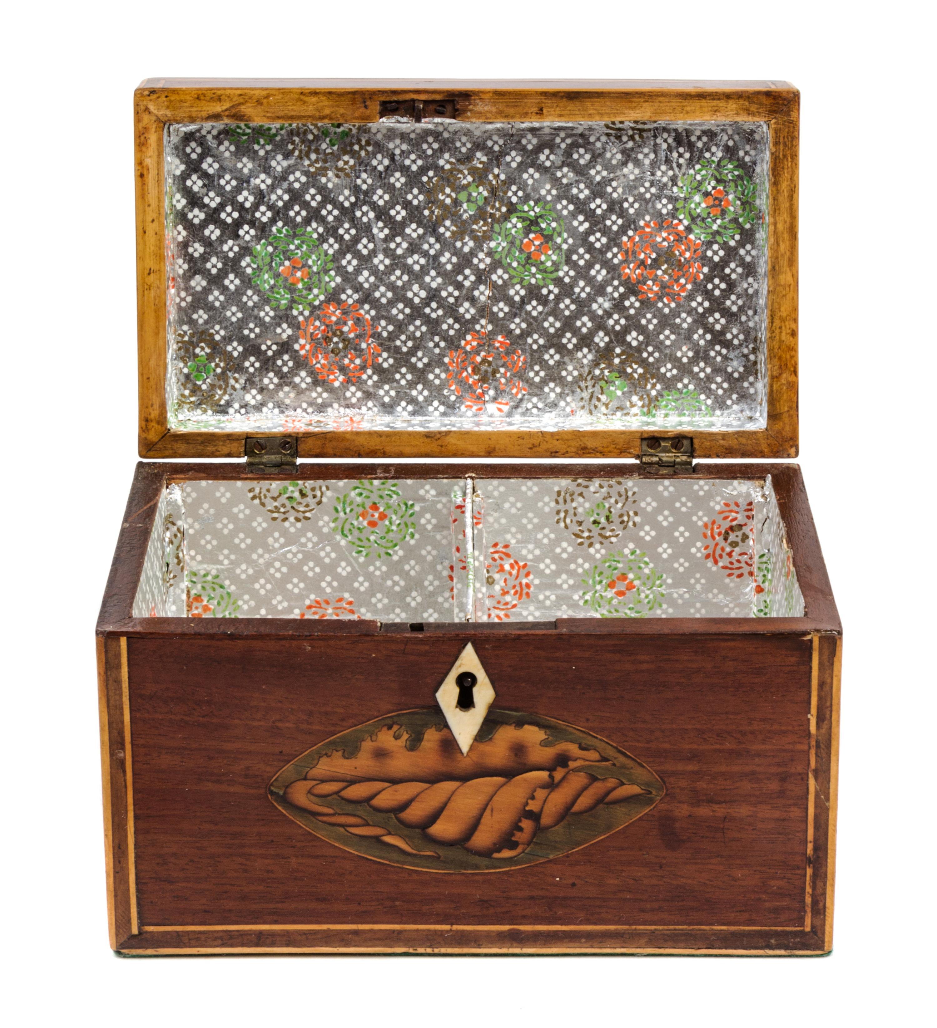 An English Tea Caddy Width 7 1/2 inches.