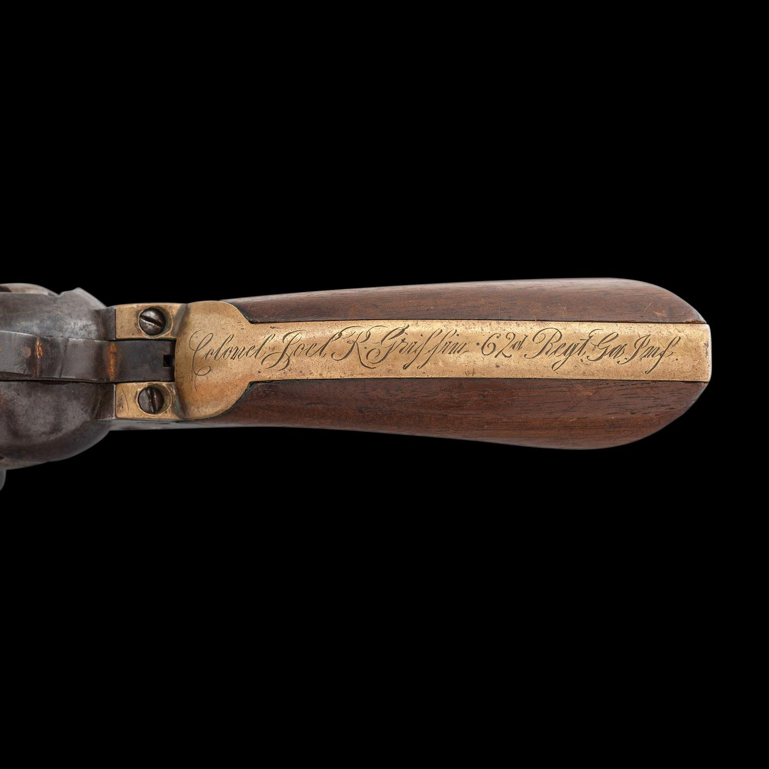 Colt Model 1861 Navy Revolver Inscribed to Confederate Colonel Joel R. Griffin - 62nd Georgia Infantry
