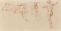 Étude de trois hommes nus