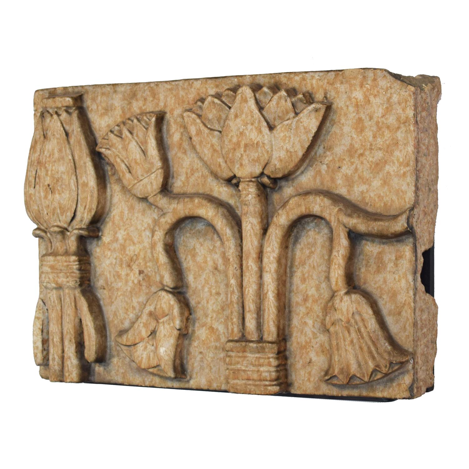 A Glazed Terra Cotta Panel from the National Knights of Pythian Temple 20.5" W x 7" D x 15" H — United States, Circa 1928