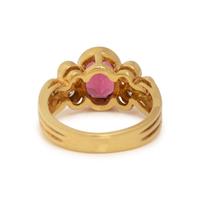 YELLOW GOLD, PINK TOURMALINE AND DIAMOND RING