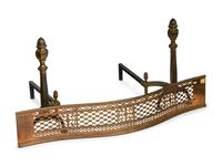 A George III Brass Fireplace Fender and Andirons