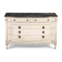 A Louis XVI Style White-Painted Marble-Top Commode