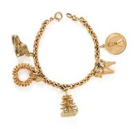 YELLOW GOLD CHARM BRACELET