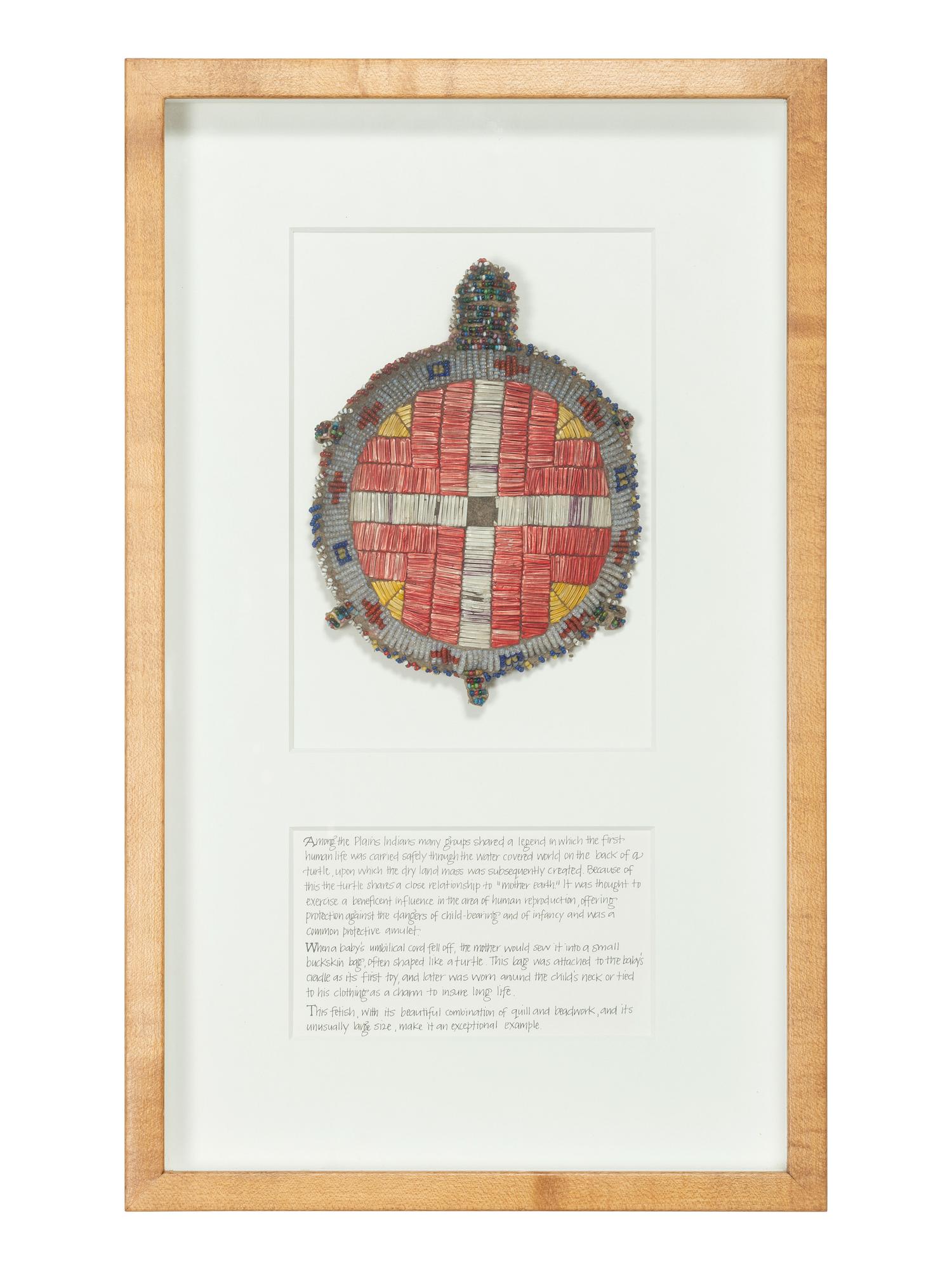 Sioux Quilled and Beaded Turtle Fetish