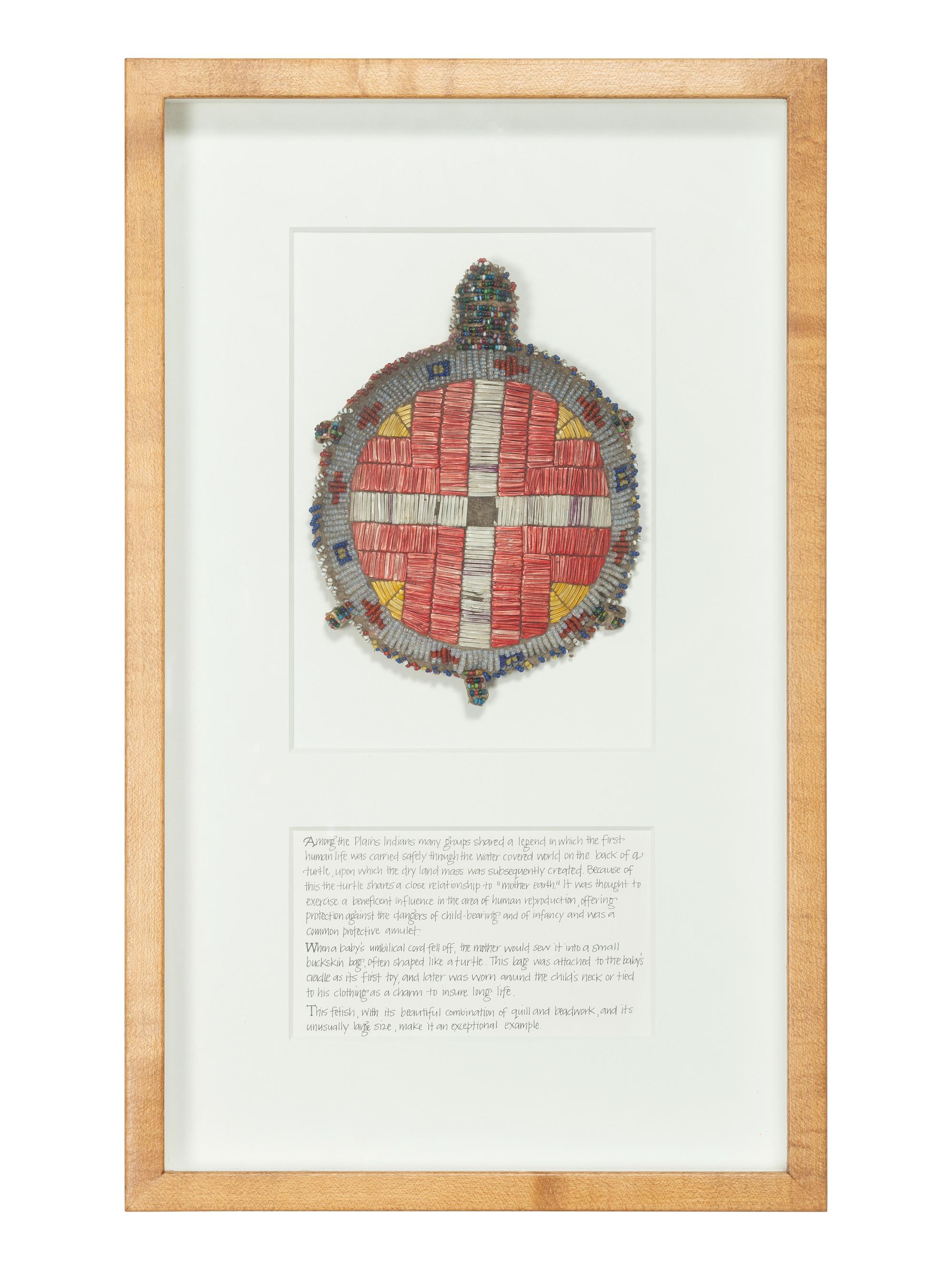 Sioux Quilled and Beaded Turtle Fetish