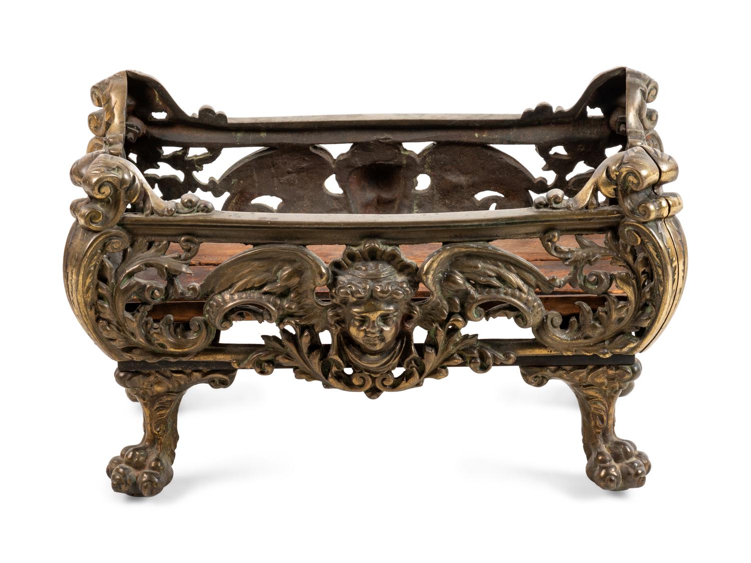 A Continental Bronzed Iron Jardinière