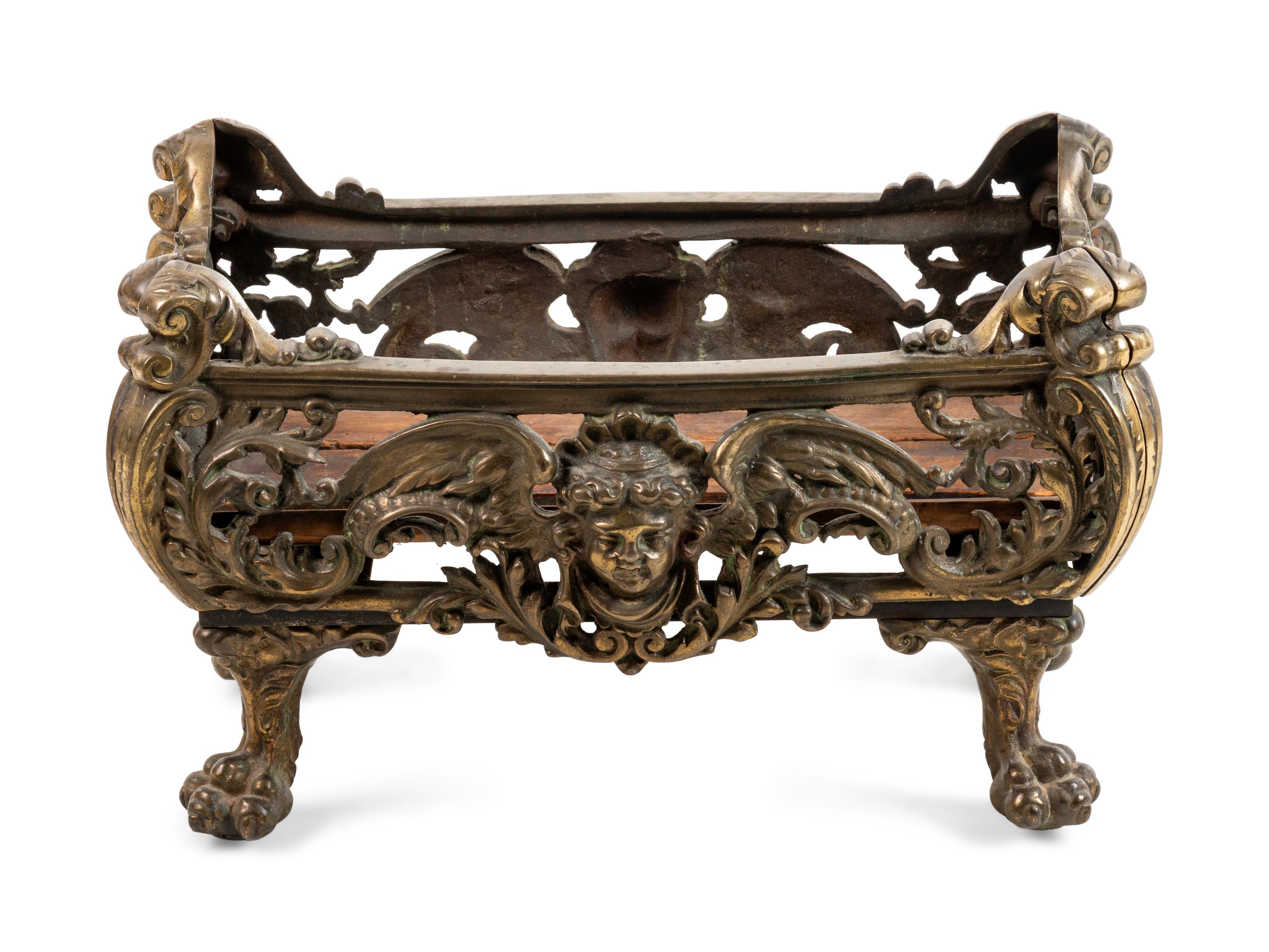 A Continental Bronzed Iron Jardinière