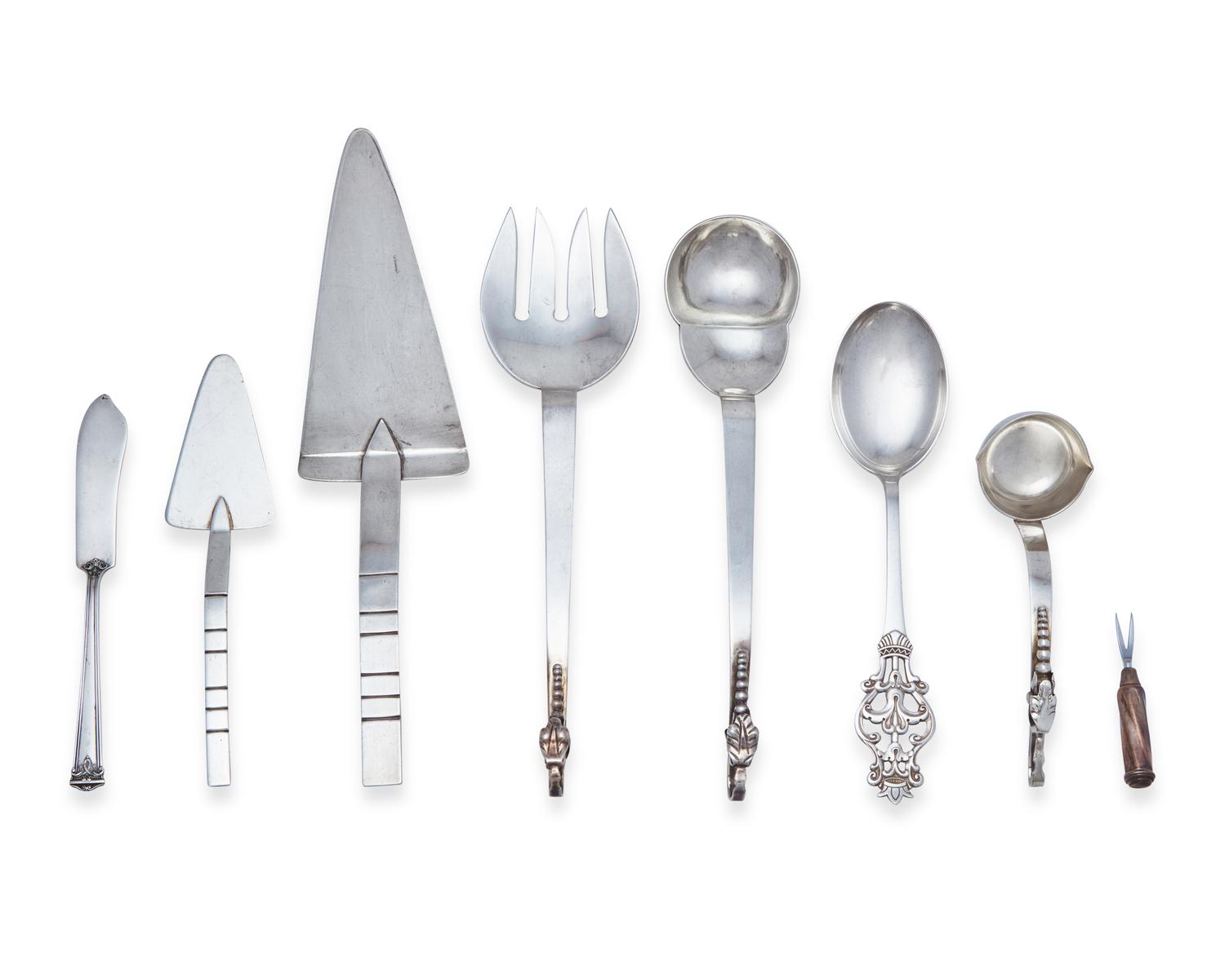 Seven Silver Serving Articles