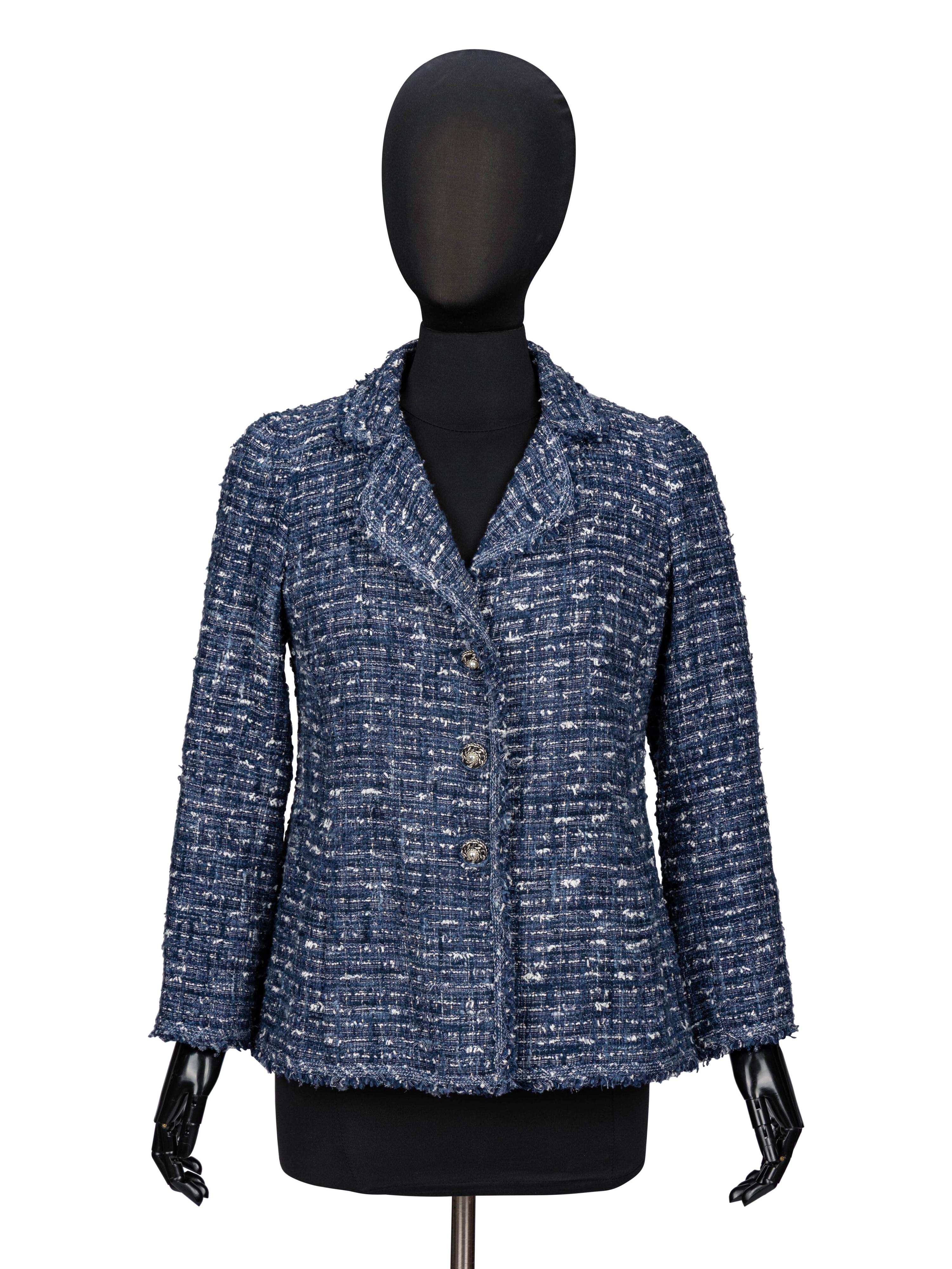 Chanel, Heathered Blue Fantasy Tweed Jacket