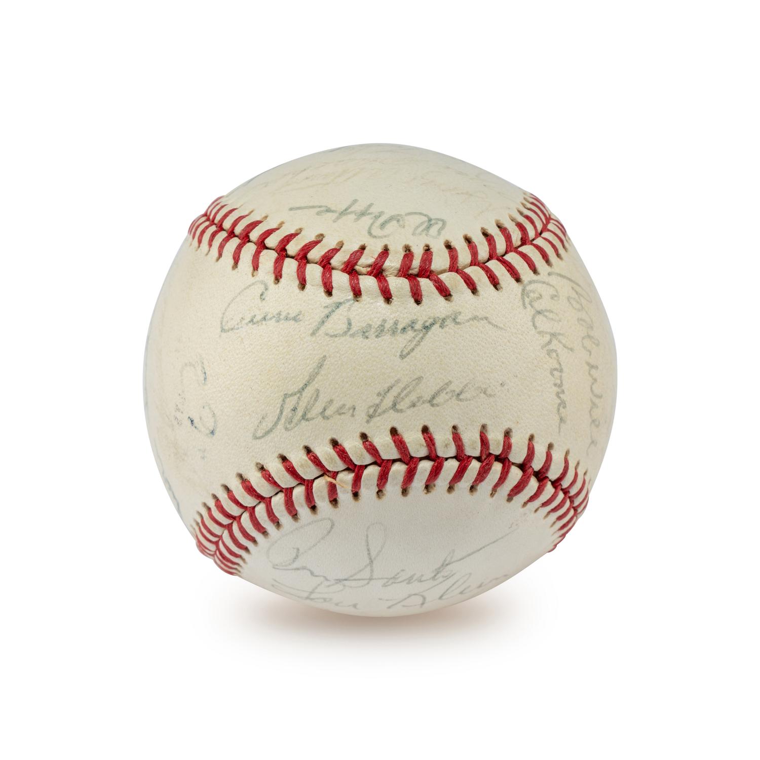 A 1962 Chicago Cubs Team Signed Autograph Baseball Including Rookie Era Lou Brock Signature (Beckett Authentication Services)
