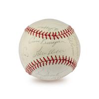A 1962 Chicago Cubs Team Signed Autograph Baseball Including Rookie Era Lou Brock Signature (Beckett Authentication Services)