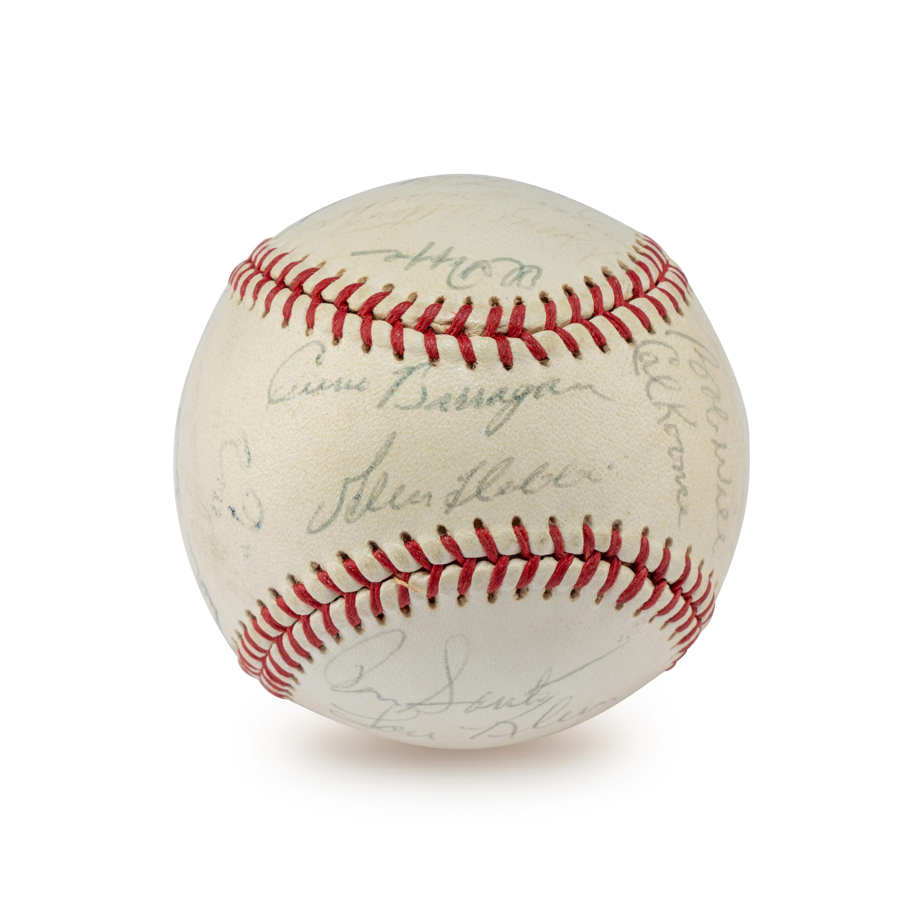 A 1962 Chicago Cubs Team Signed Autograph Baseball Including Rookie Era Lou Brock Signature (Beckett Authentication Services)