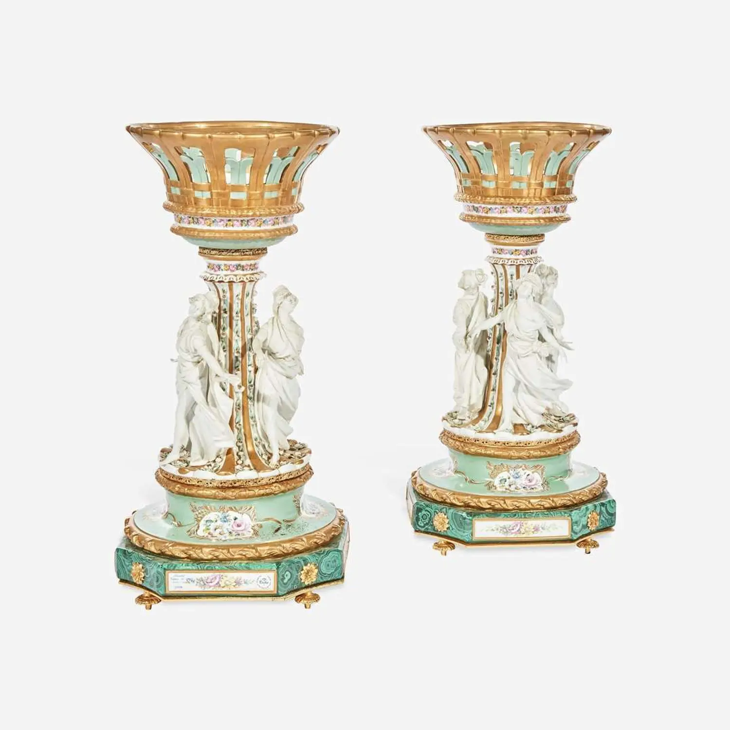 イタリアアンティーク A Large Pair of Tiche Louis XV Style Hand-Painted | Freeman's