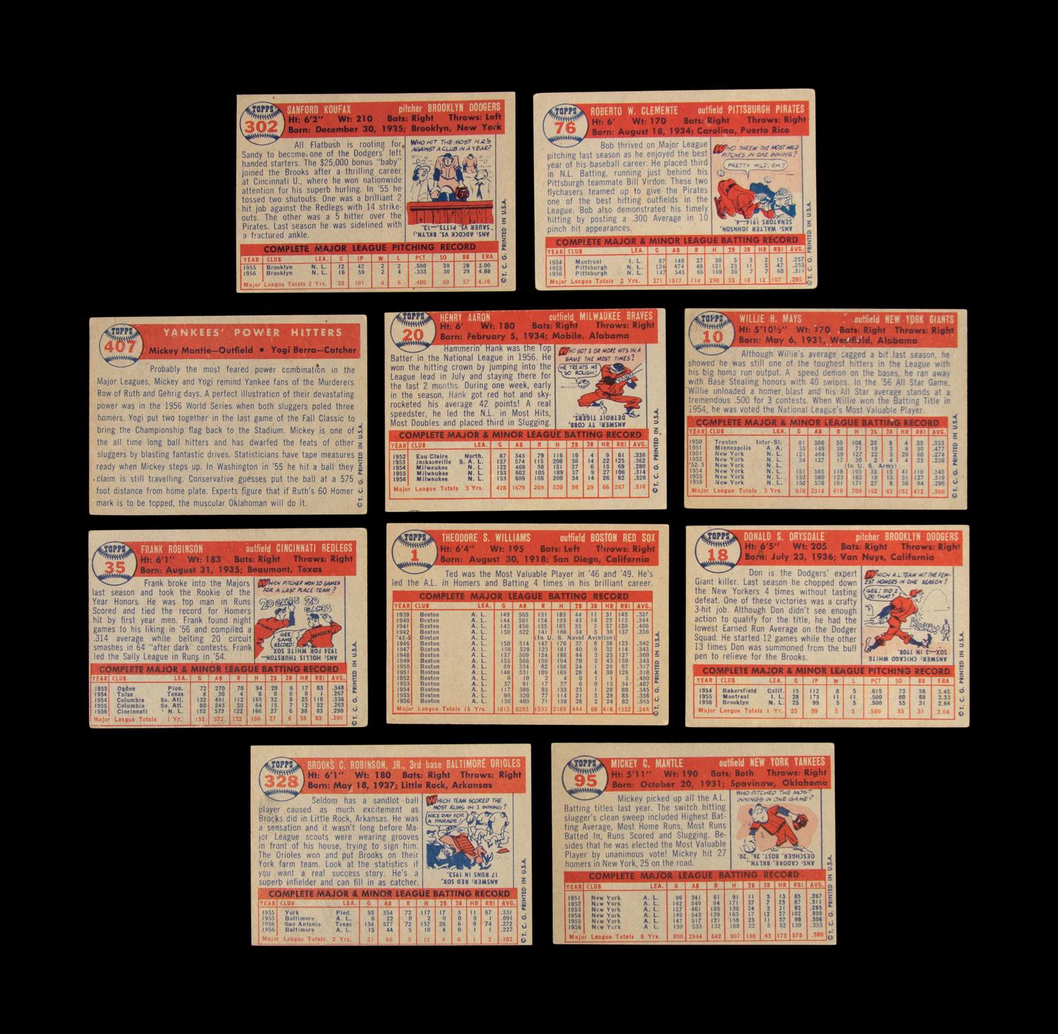 A Complete Set of 1957 Topps Baseball Cards (407/407)