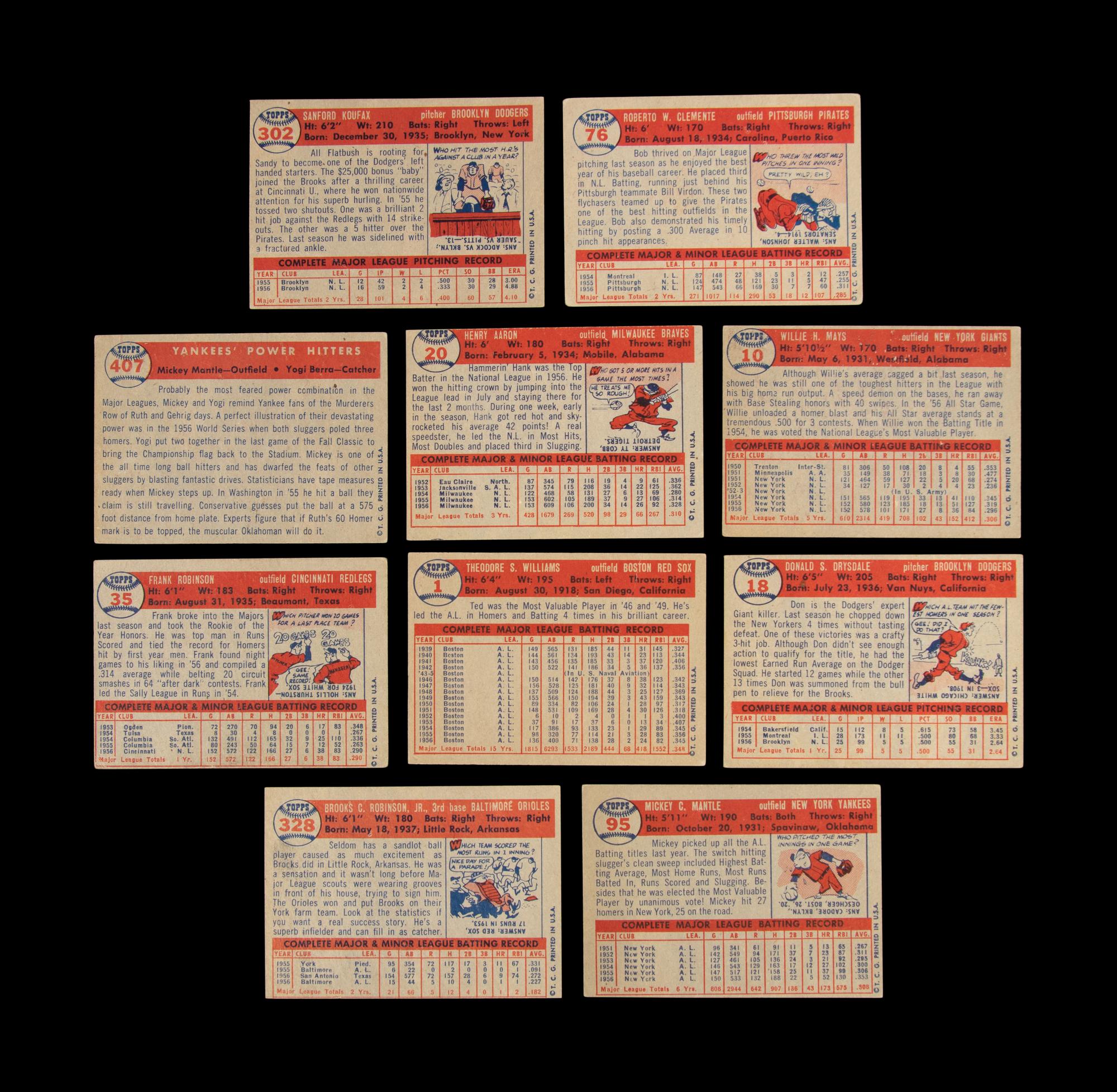 A Complete Set of 1957 Topps Baseball Cards (407/407)