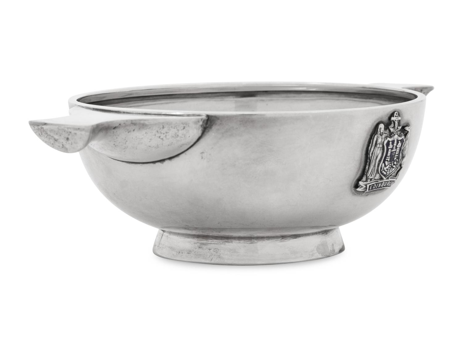 An English Silver and Enamel Quaich