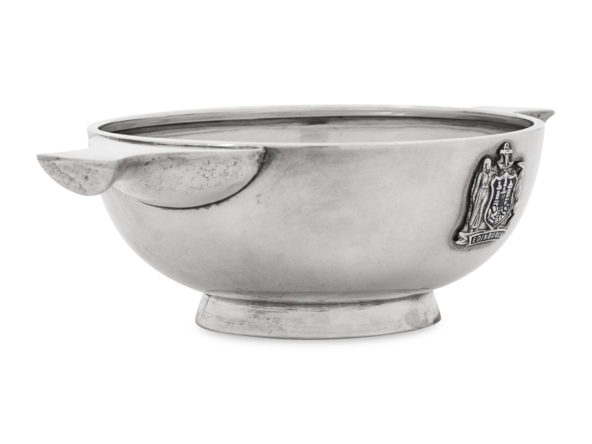 An English Silver and Enamel Quaich