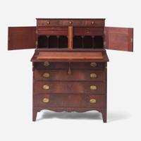 A Federal inlaid mahogany secretary desk Boston / Newburyport, MA or Coastal New Hampshire, circa 1810