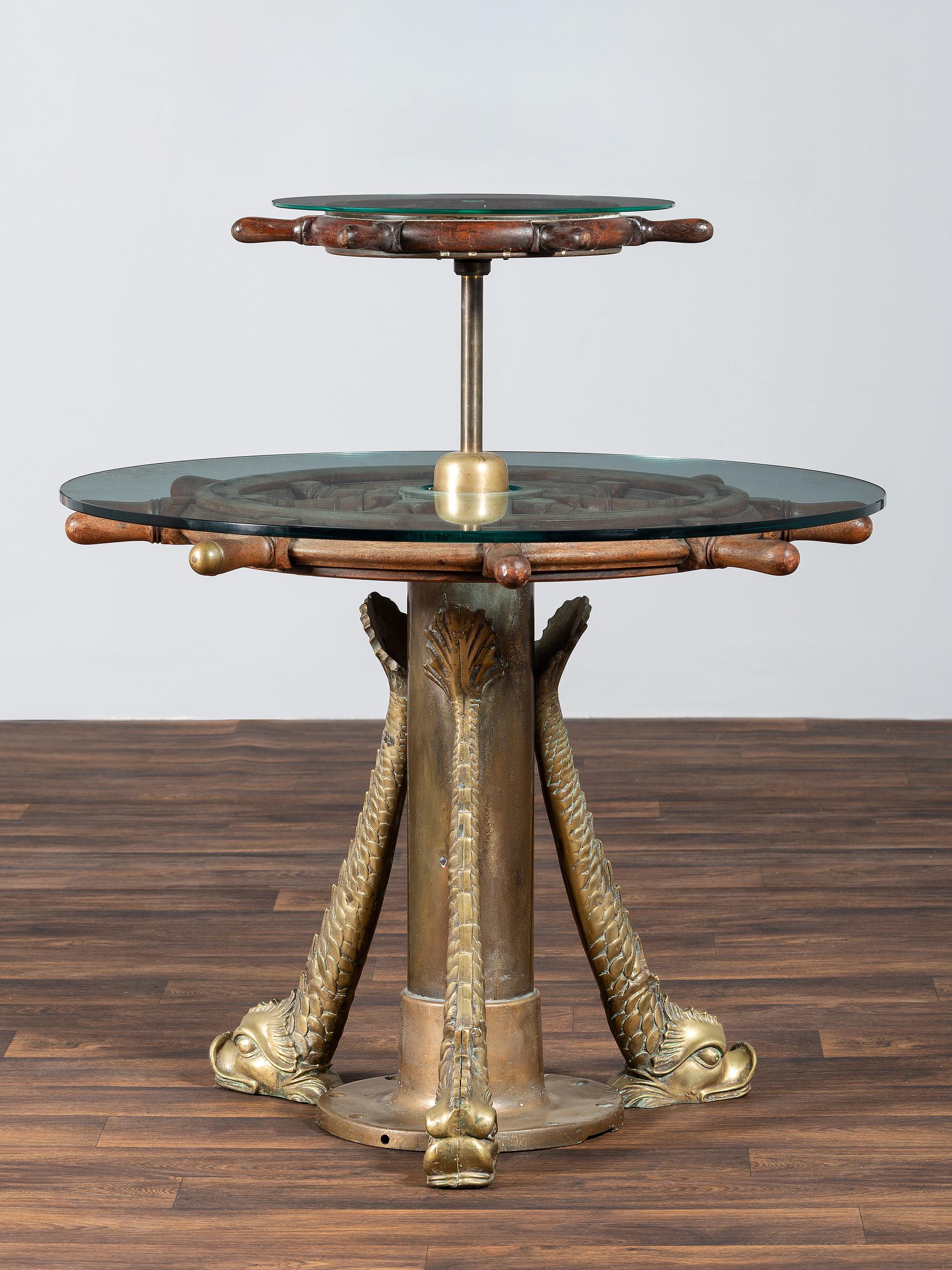 A Two-Tier Dumbwaiter Made of Ship’s Wheels