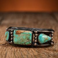 Navajo Silver and Turquoise Cuff Bracelet