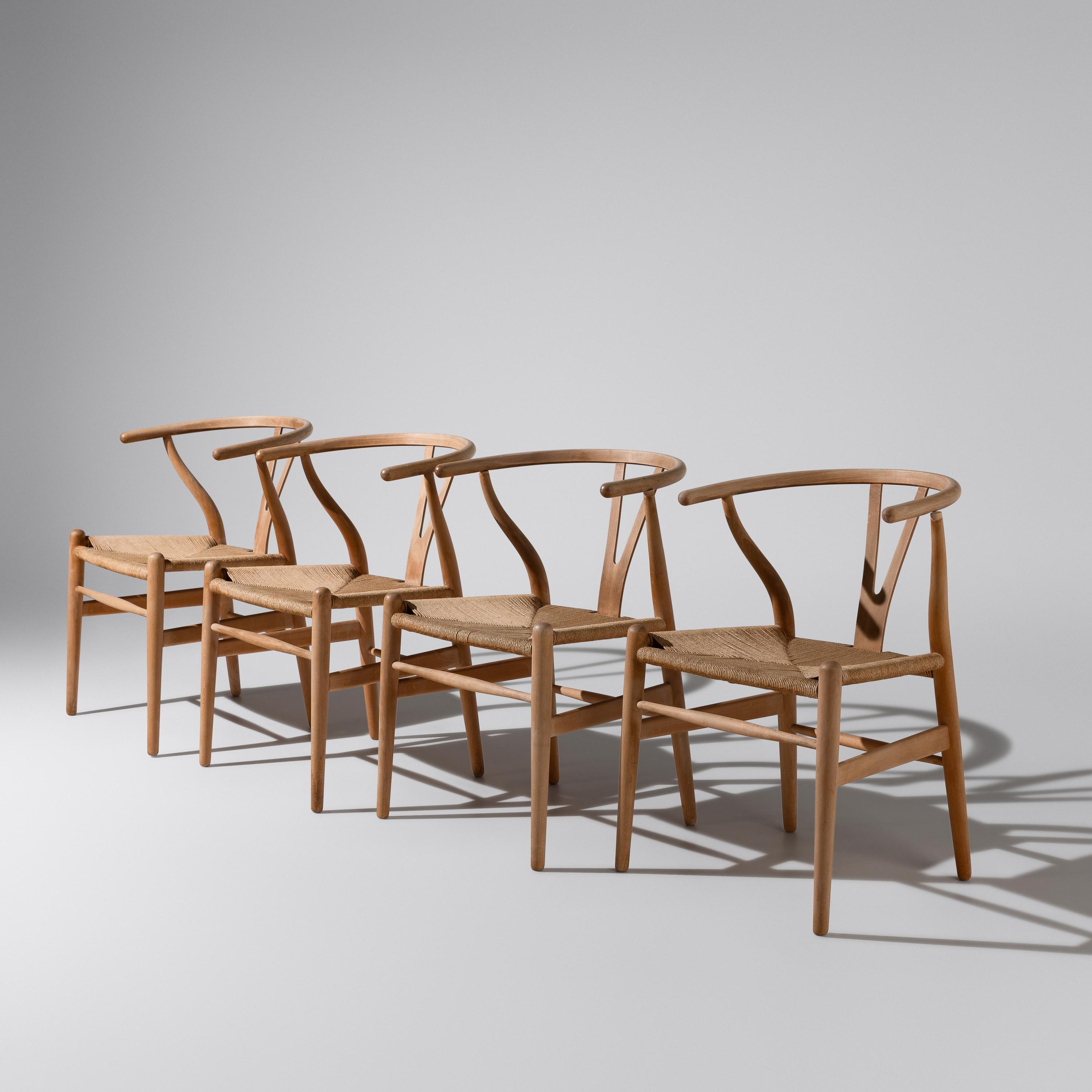 Hans Wegner (Danish, 1914–2007) — Set of Four Wishbone Chairs, model Ch24