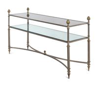 A Neoclassical Style Gilt Metal and Glass Console Table in the Style of Maison Jansen