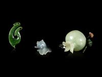 Three Chinese Carved Jade and Serpentine Articles