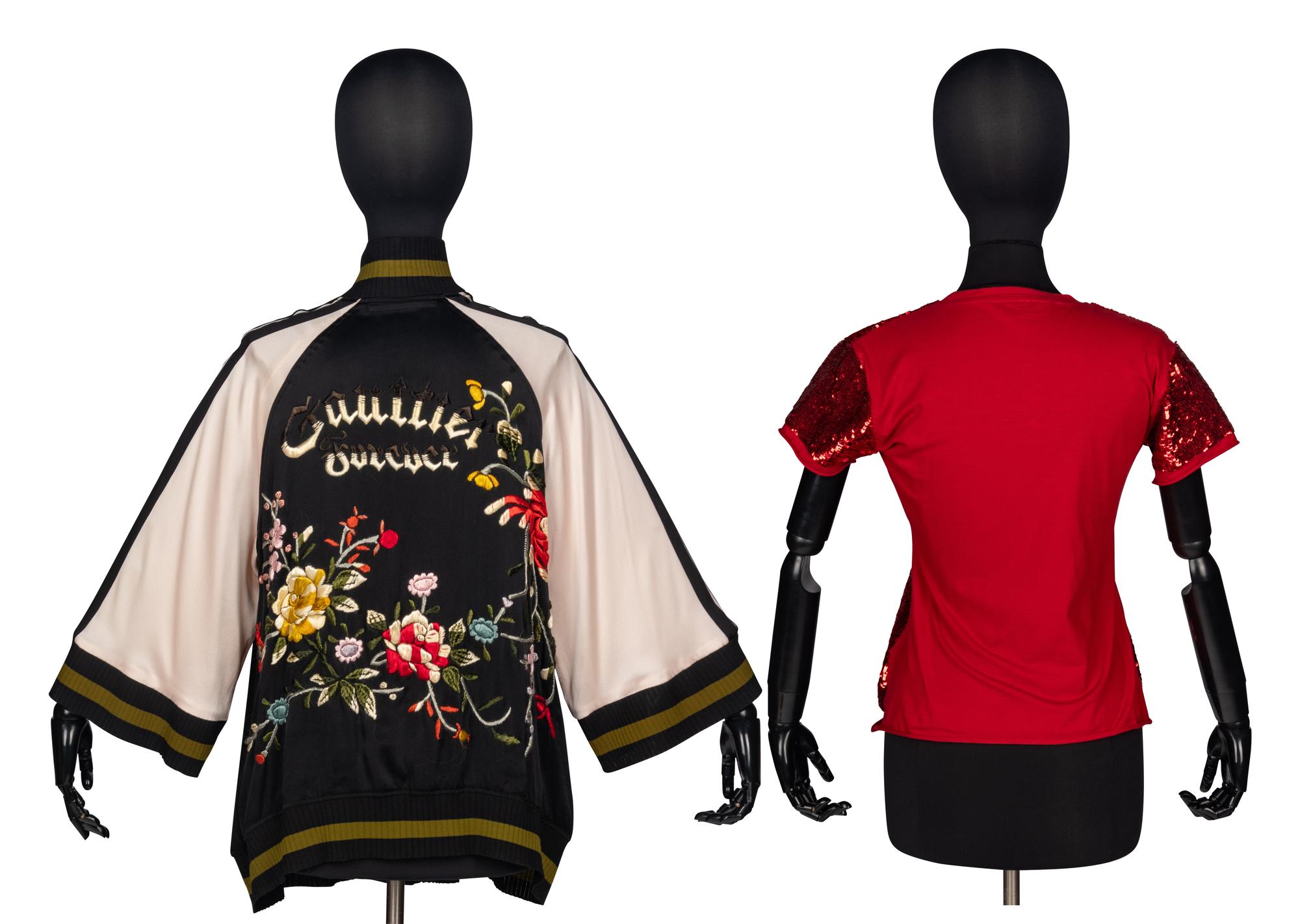 Designer Silk Bomber Jacket & Sequin T-Shirt