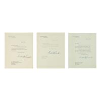 [Presidential] Roosevelt, Franklin D. Group of Three Typed Letters, signed