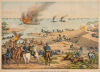 A group of 3 Kurz & Allison lithograph prints depicting battles of the American Civil War, comprising: