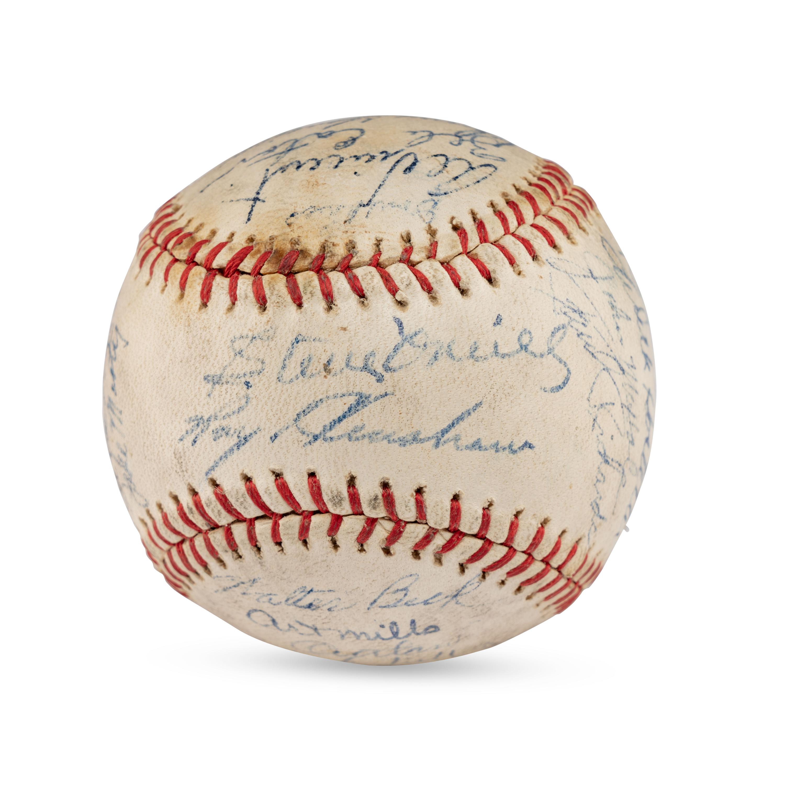 A 1944 Detroit Tigers Team Signed Autograph Baseball (PSA Auction Letter)