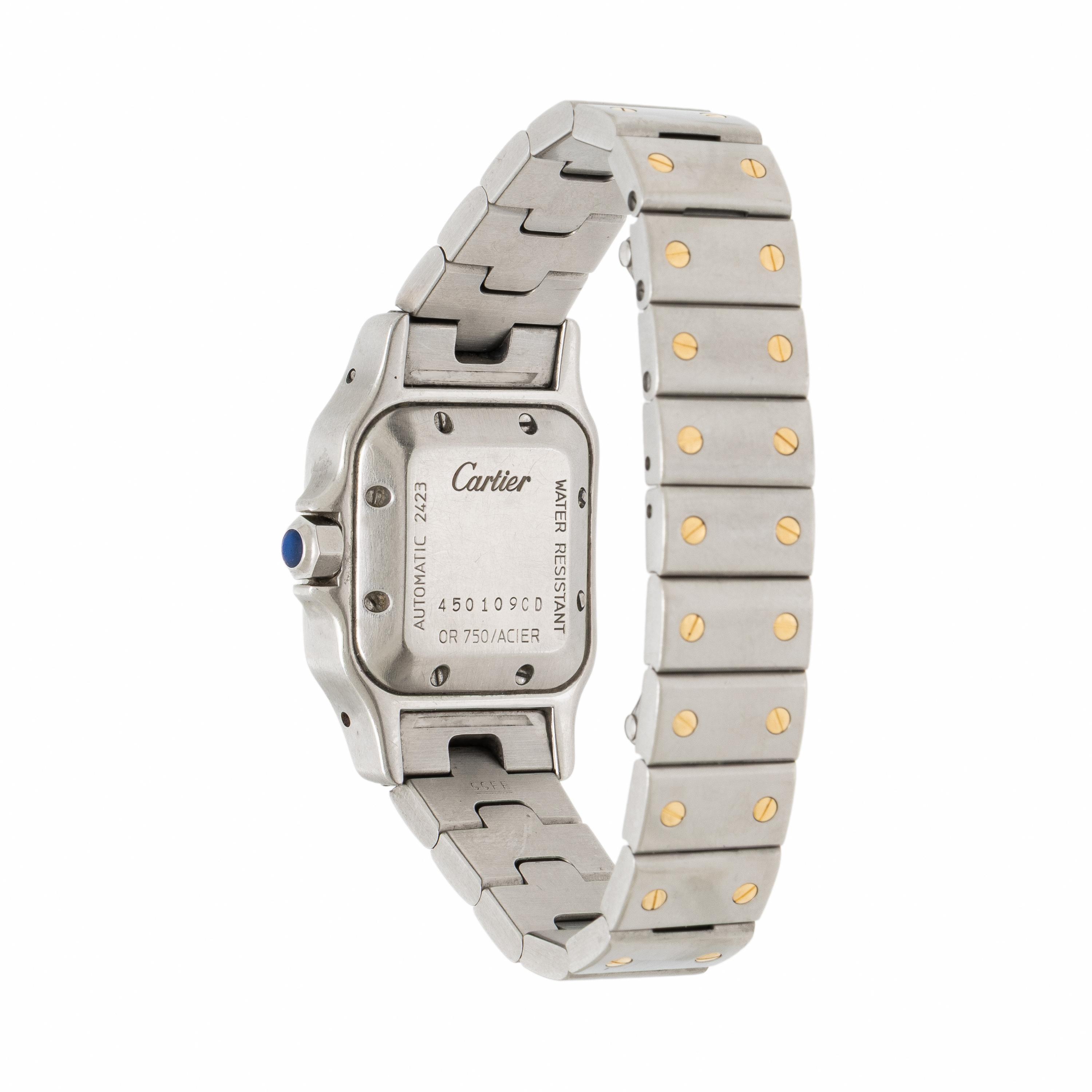 Cartier, Ref. 2423, Steel and 18K Yellow Gold 'Santos Galbée' Watch, with Box & Papers