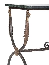 An Empire Revival Iron and Marble Top Console Table