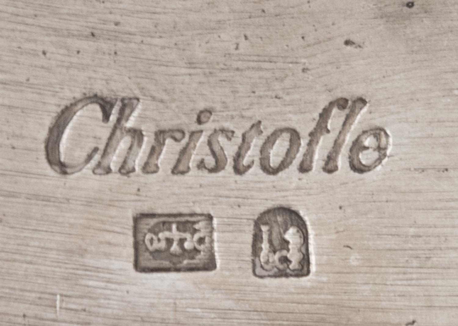 A Pair of Christofle Silver-Plate Candlesticks
