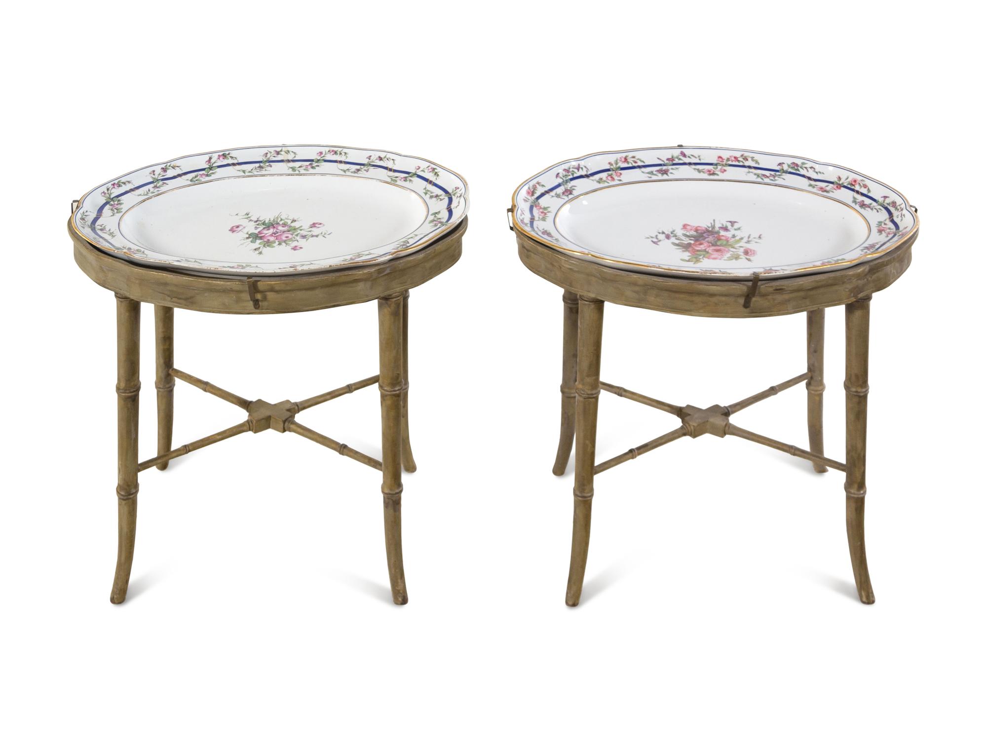A Pair of Gilbert Drouet Painted Sèvres Porcelain Platters