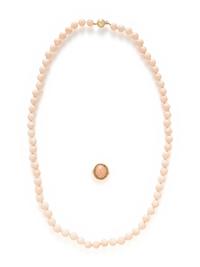 CORAL NECKLACE AND ORANGE STONE RING