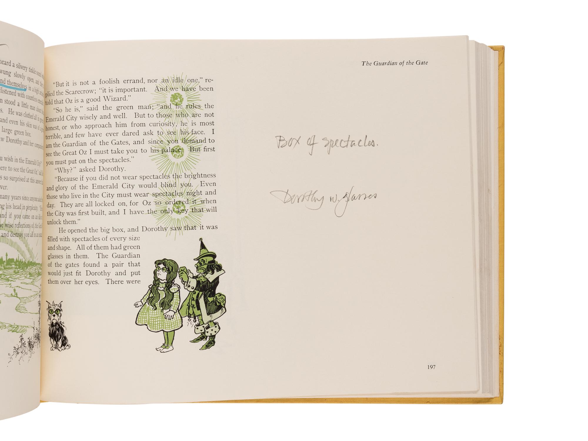 [MOSER, Barry—SOURCE MATERIAL]. BAUM, L. Frank (1856-1919). The Annotated Wizard of Oz… With an Introduction, Notes, and Bibliography by Michael Patrick Hearn . New York: Clarkson N. Potter, Inc., 1973.