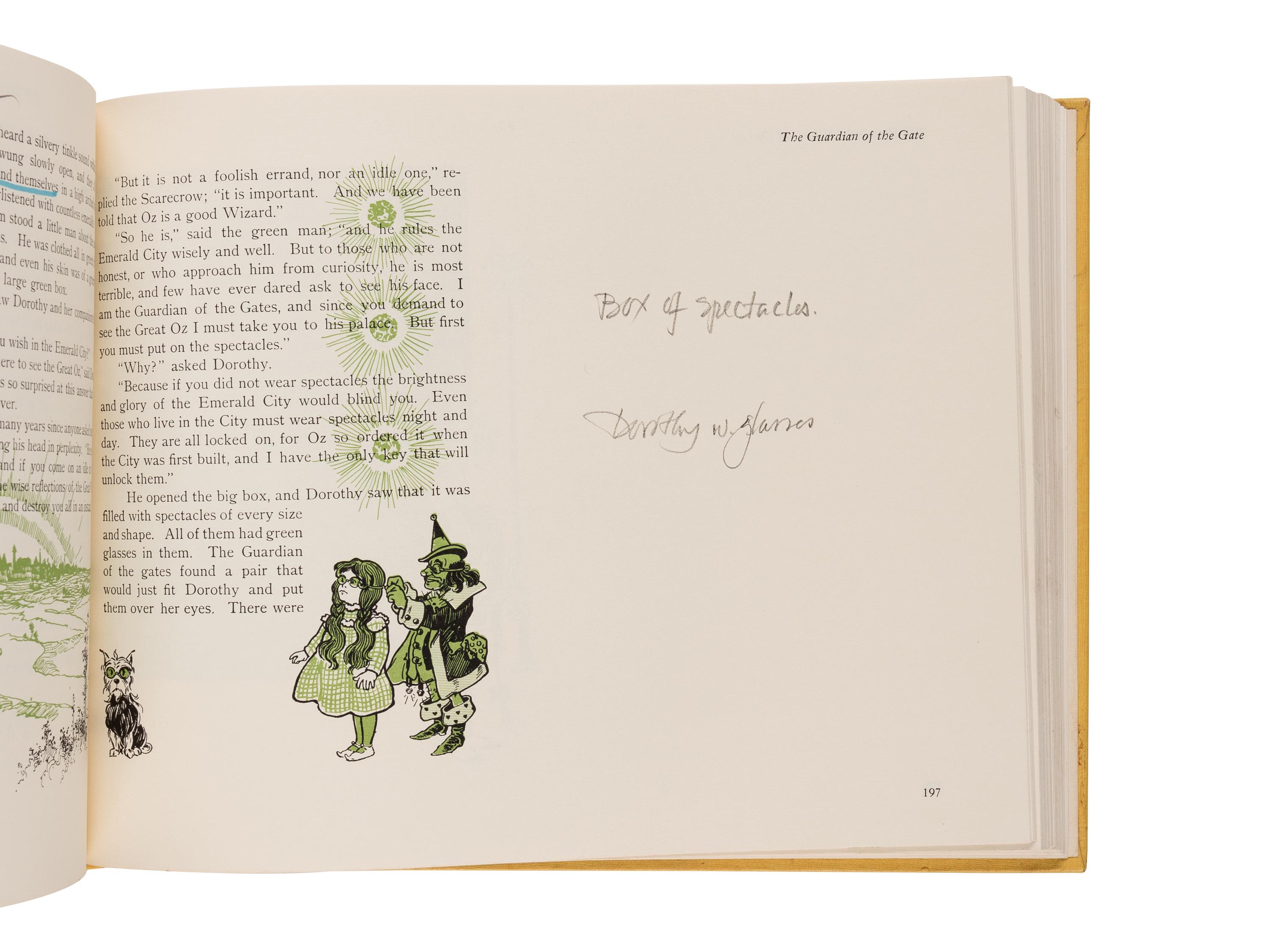 [MOSER, Barry—SOURCE MATERIAL]. BAUM, L. Frank (1856-1919). The Annotated Wizard of Oz… With an Introduction, Notes, and Bibliography by Michael Patrick Hearn . New York: Clarkson N. Potter, Inc., 1973.