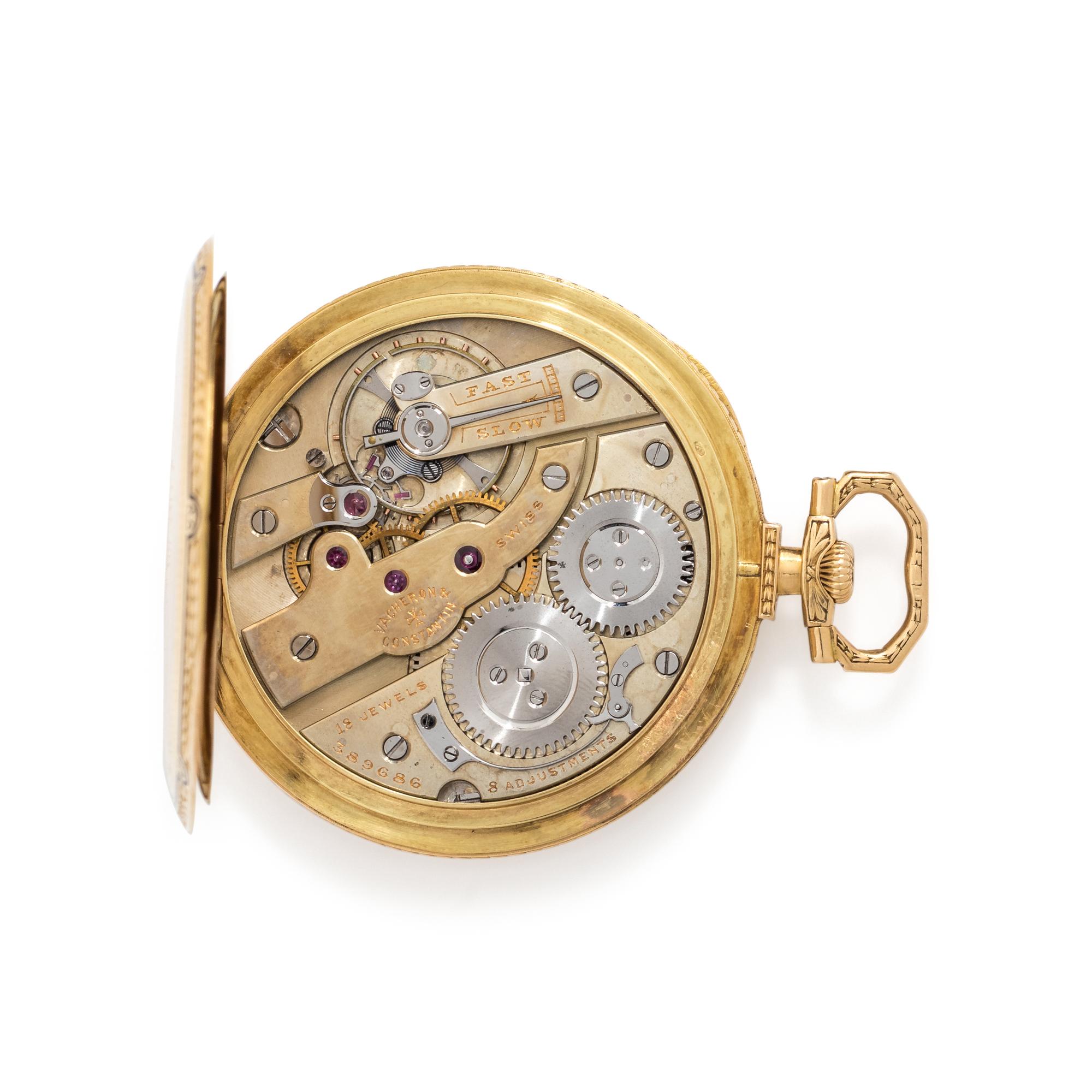 VACHERON CONSTANTIN, 18K YELLOW GOLD OPEN FACE POCKET WATCH