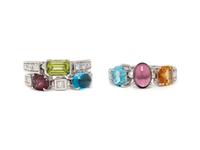 BULGARI, COLLECTION OF MULTI-GEM AND DIAMOND 'ALLEGRA' RINGS
