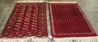 Two Bokhara Wool Rugs Dimensions of largest 5 feet 4 inches x 3 feet 3 1/2 inches.