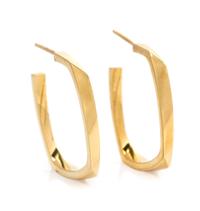 A Pair of 18 Karat Yellow Gold "Torque" Hoop Earrings, Frank Gehry for Tiffany & Co., 6.50 dwts.