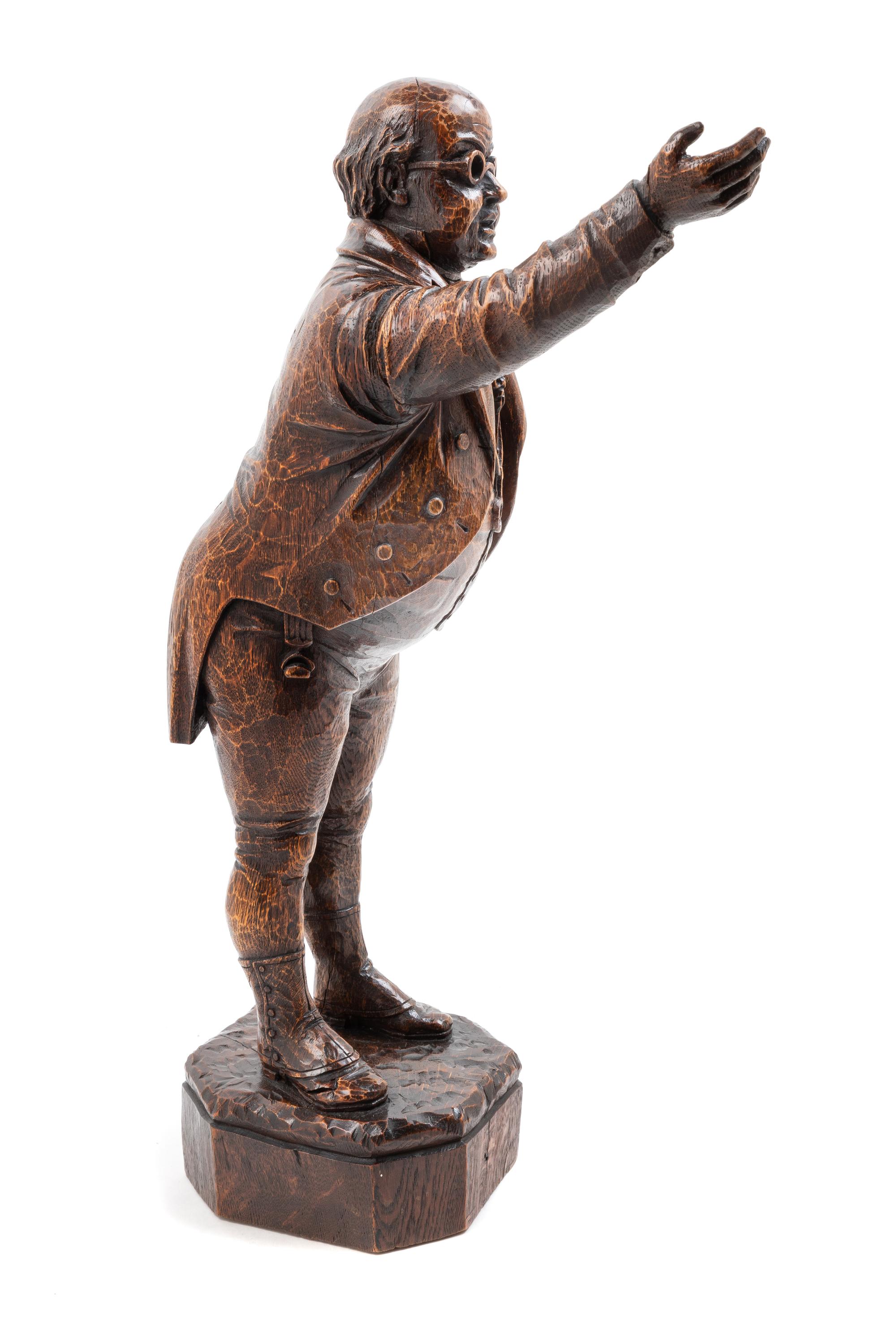An English Carved Wood Figure Height 21 inches. — 19TH CENTURY