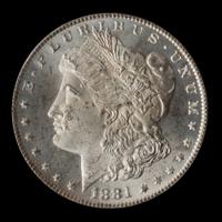 A United States 1881-CC Morgan Silver Dollar Coin
