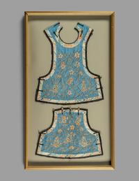 Two Chinese Blue Ground Silk Embroidered Lady's Garments