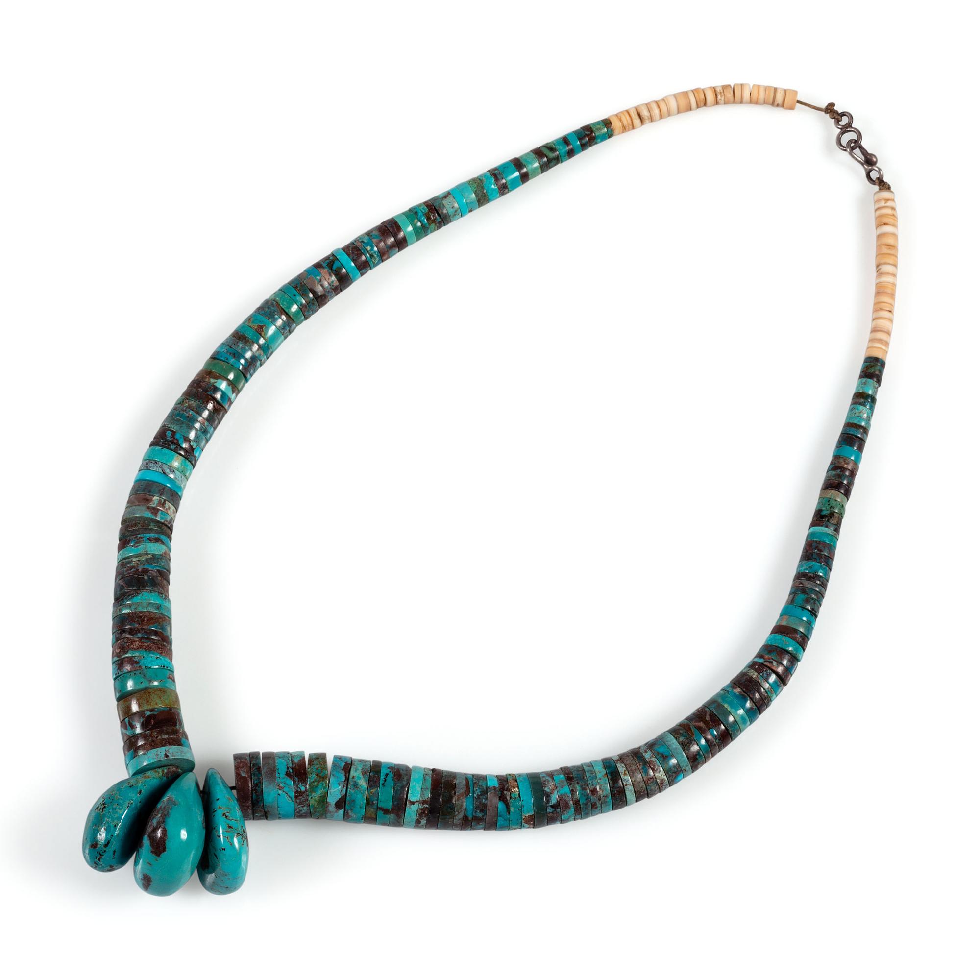 Pueblo Rolled Turquoise Necklace