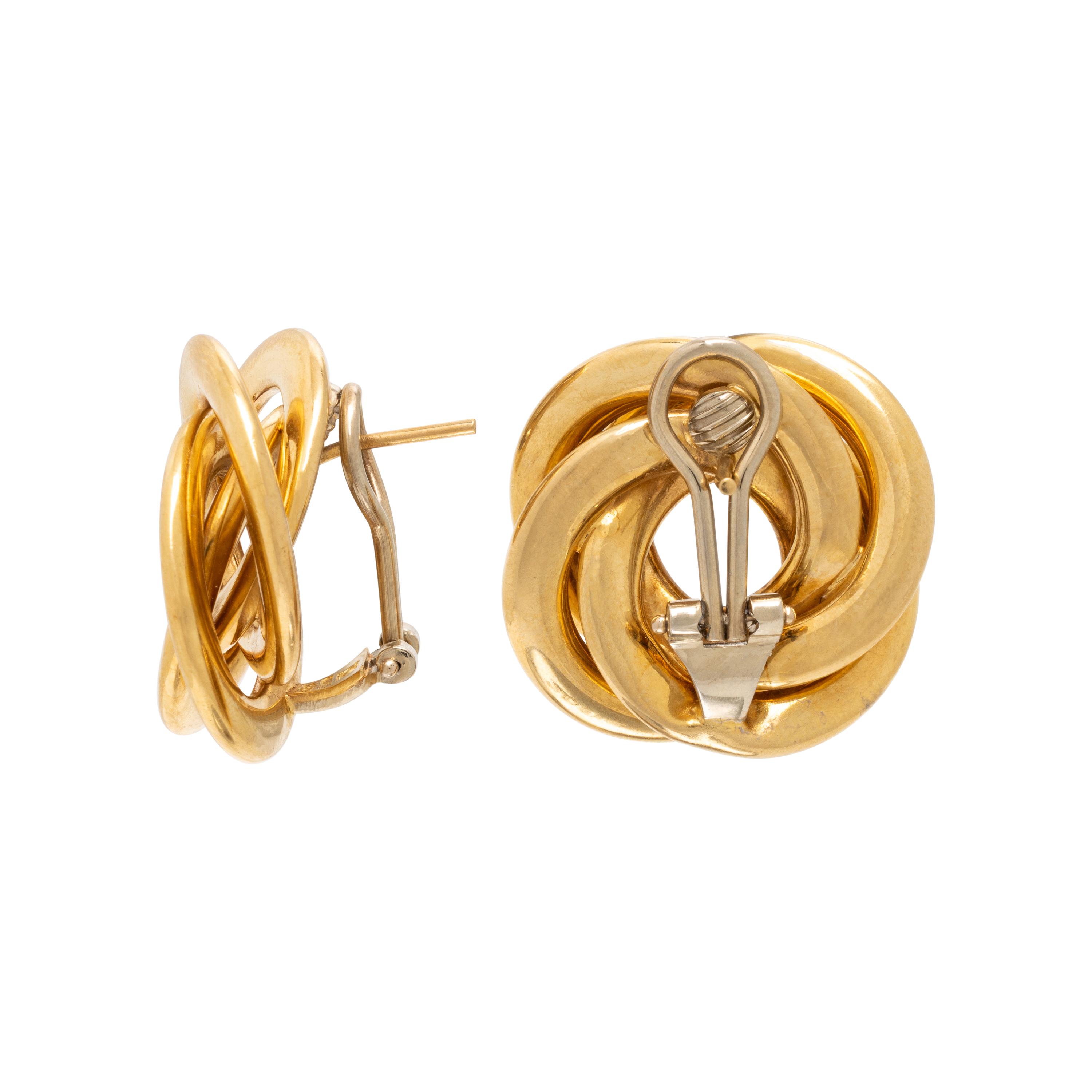 Yellow Gold Swirl Earrings