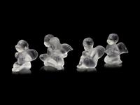 Four Lalique Cherub Figures