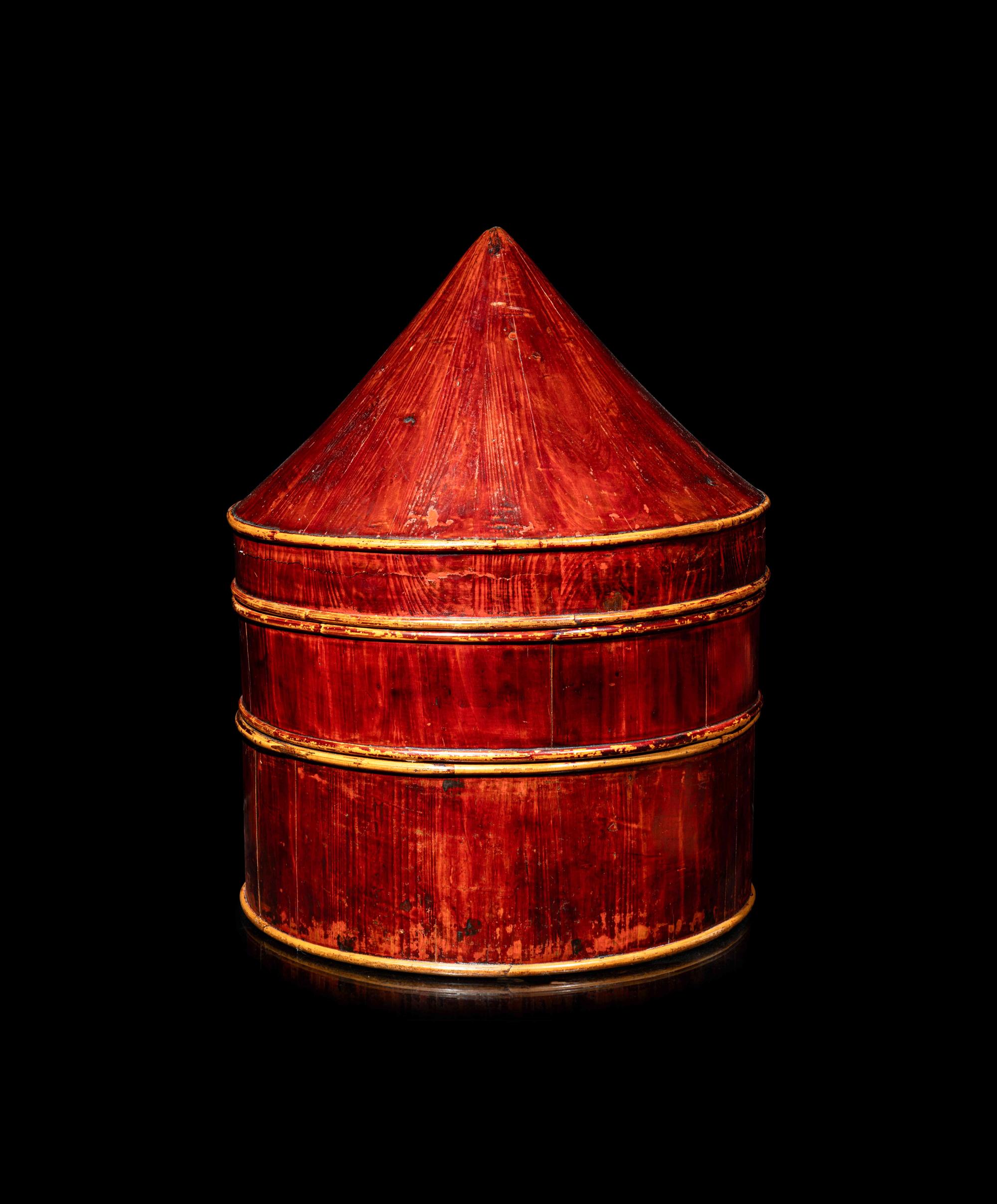 Two Manchu Official's Court Hats and a Storage Case, Qing Dynasty 清 冬夏官帽一組連匣